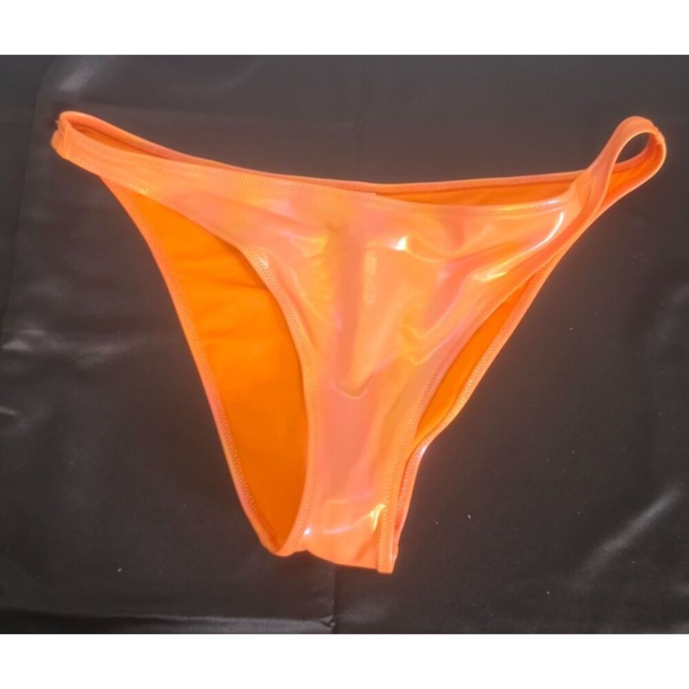 Aerie Orange Cheeky Shimmer Swim Bathing Suit Bottom Large L New